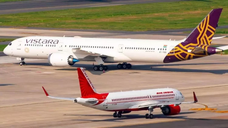 image of air india and Vistara